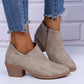 WOMEN'S ORTHOPEDIC V CUT SIDE ZIPPER ANKLE BOOTS