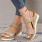 ANNA™ COMFY OPEN-TOE BUCKLE ANKLE STRAP WEDGE SANDALS