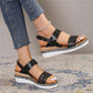 ANNA™ COMFY OPEN-TOE BUCKLE ANKLE STRAP WEDGE SANDALS