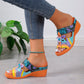 WOMEN'S SUMMER CUT OUT FLOWER WEDGE SANDALS