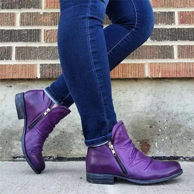 WOMEN ZIPPER WATERPROOF ANKLE SUPPORT BOOTS 2024