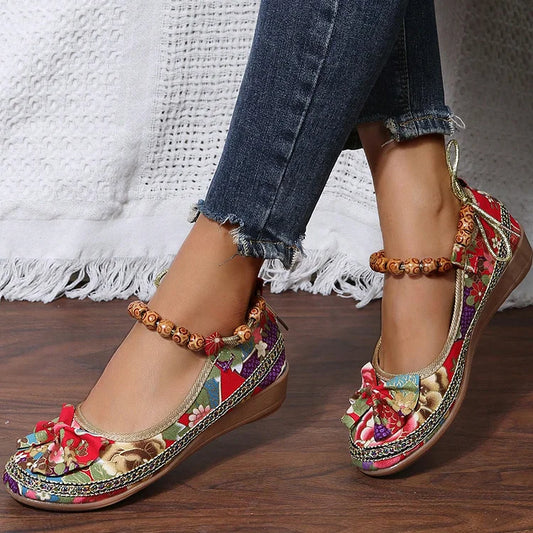 MAISIE™ HANDWOVEN FLORAL PRINT ORTHOPEDIC SHOES