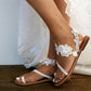 WOMEN'S BOHO WEDDING FLAT FLORAL SANDALS