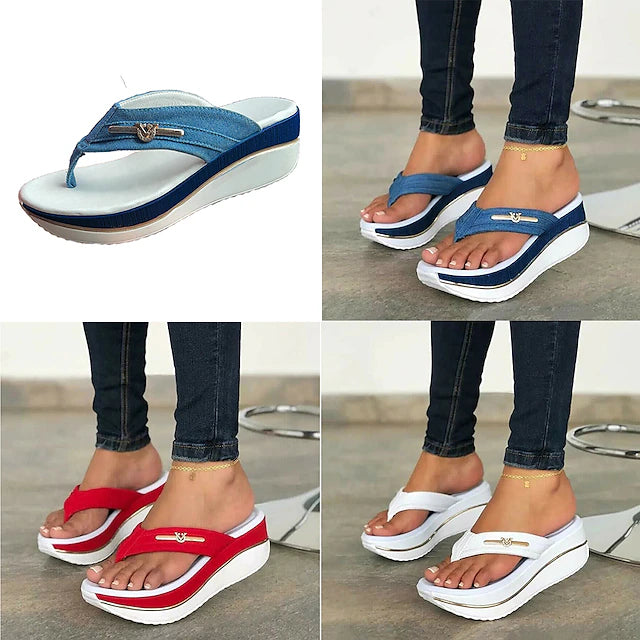 WOMEN'S CASUAL FLIP-FLOPS ORTHO PLATFORM SANDALS