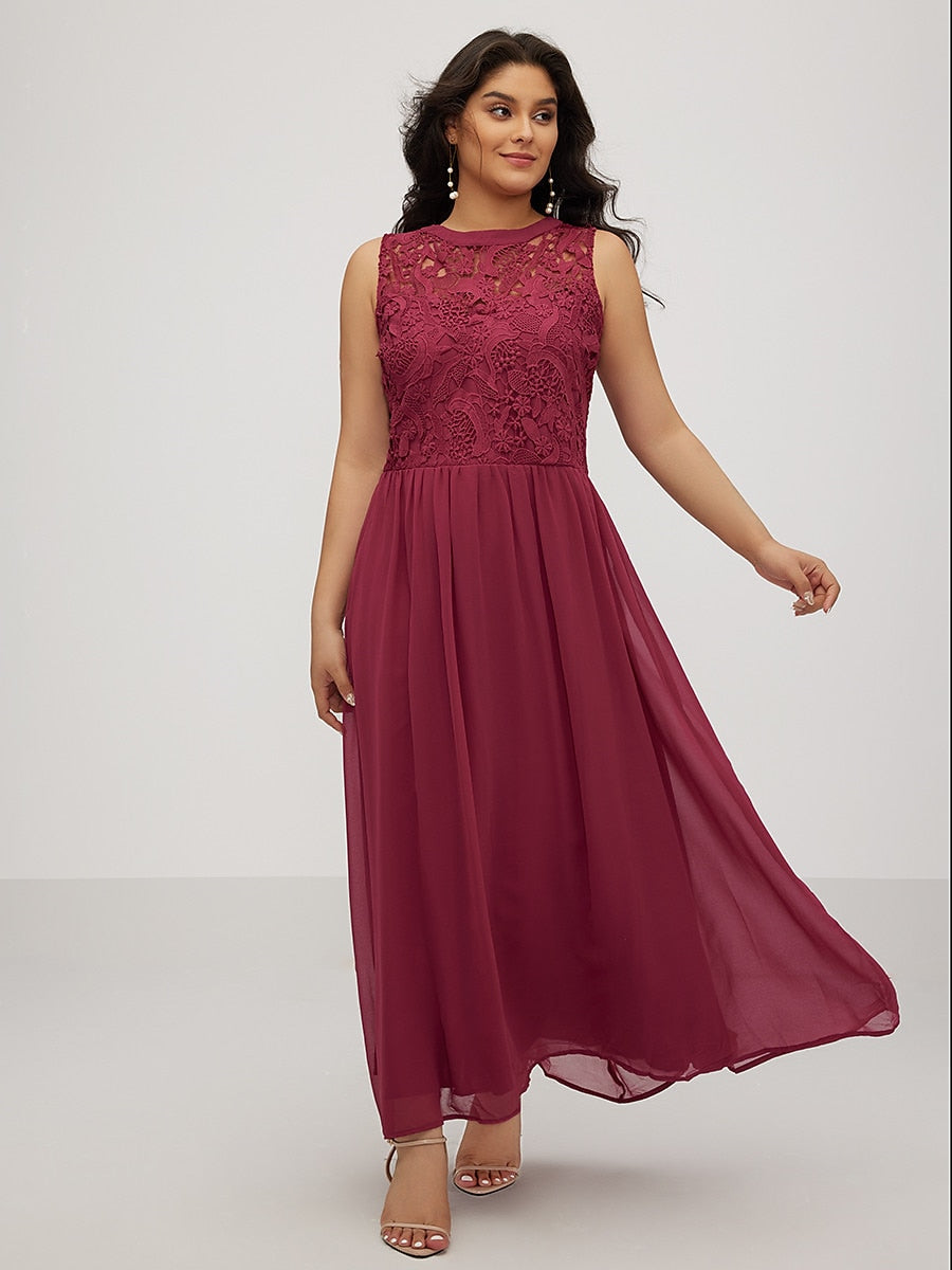 DINA™ ELEGANT CURVE PARTY SLEEVELESS MAXI DRESS